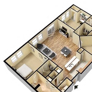 Luxury two bedroom two bath with den